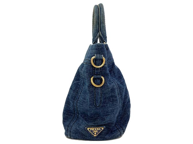 Prada Denim 2-Way Tote Bag Blau - Ansicht 3