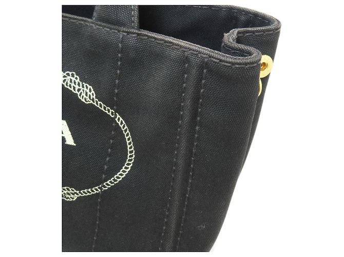 Borsa Tote 2-Way Prada Canapa Nero - vista 13