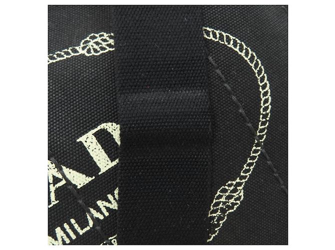 Borsa Tote 2-Way Prada Canapa Nero - vista 16