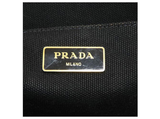 Borsa Tote 2-Way Prada Canapa Nero - vista 6