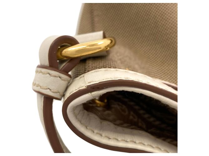 Borsa a mano 2-Way in jacquard logo Prada Bianco Beige - vista 11