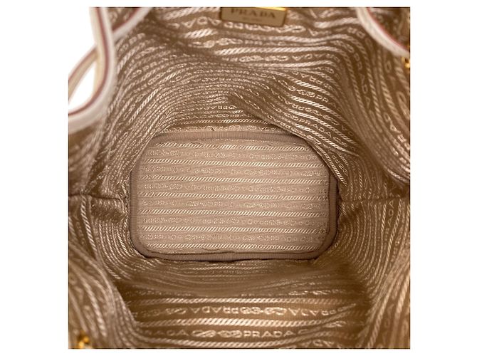 Borsa a mano 2-Way in jacquard logo Prada Bianco Beige - vista 5