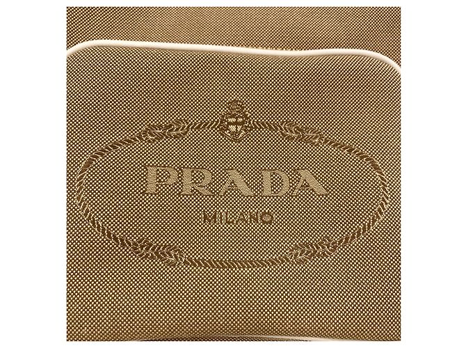 Borsa a mano 2-Way in jacquard logo Prada Bianco Beige - vista 9