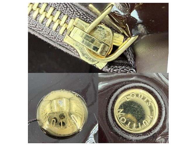 Borsa Louis Vuitton Monogram Vernis Amarante Montaigne BB Bordò - vista 10