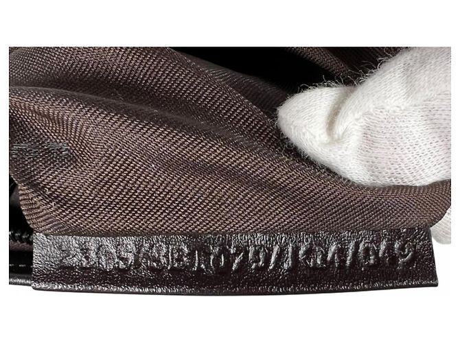 Borsa a tracolla Fendi in tela e pelle marrone - vista 13