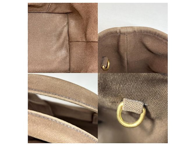Borsa a tracolla Prada da donna in tela e paglia marrone - vista 7