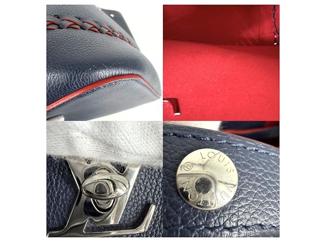 Borsa a tracolla Lockme Bucket Louis Vuitton Rosso Blu navy - vista 6