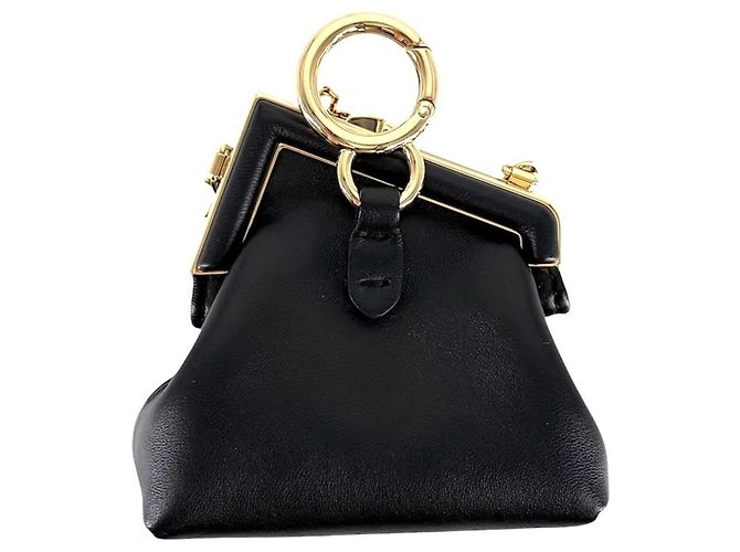 Mini borsa a tracolla Fendi Nano First Charm Chain Nero - vista 2
