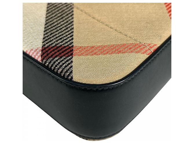 Borsa a tracolla Burberry in pelle marrone - vista 10