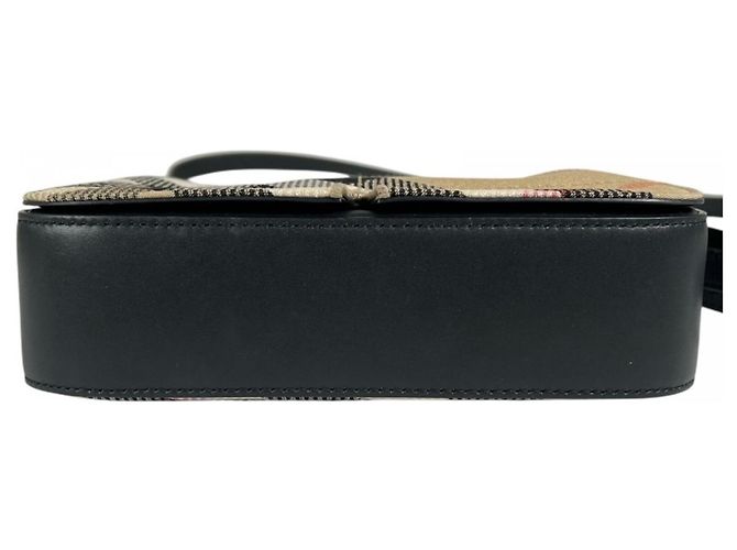 Borsa a tracolla Burberry in pelle marrone - vista 4