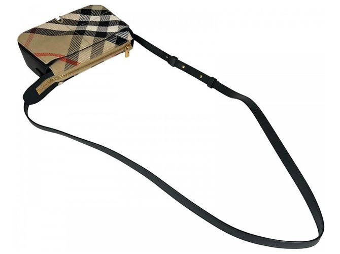 Borsa a tracolla Burberry in pelle marrone - vista 5