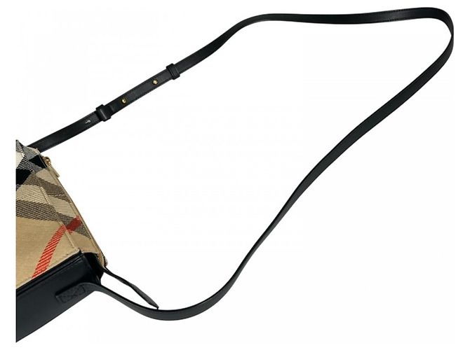Borsa a tracolla Burberry in pelle marrone - vista 6