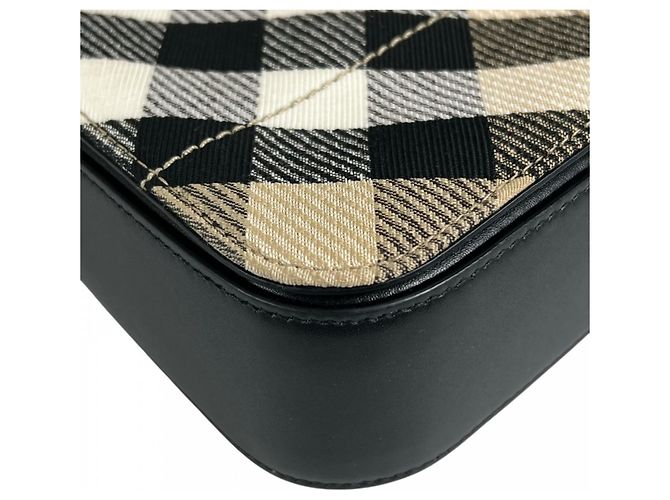 Borsa a tracolla Burberry in pelle marrone - vista 7