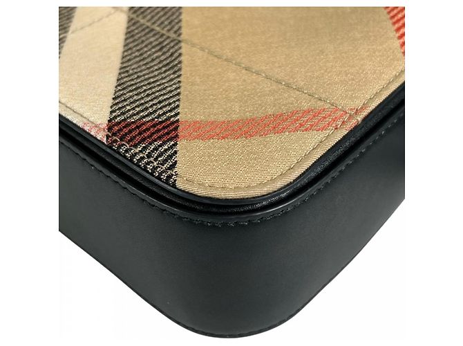 Borsa a tracolla Burberry in pelle marrone - vista 8
