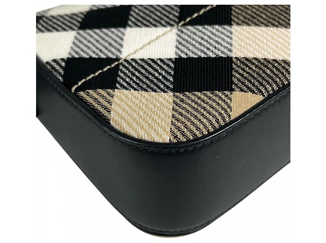 Borsa a tracolla Burberry in pelle marrone - vista 9