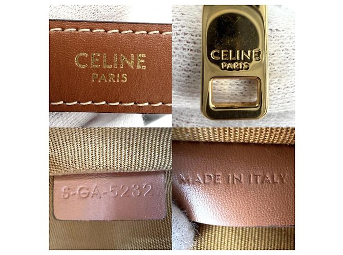 Céline Borsa a tracolla Celine Ava Triomphe in pelle marrone - vista 5