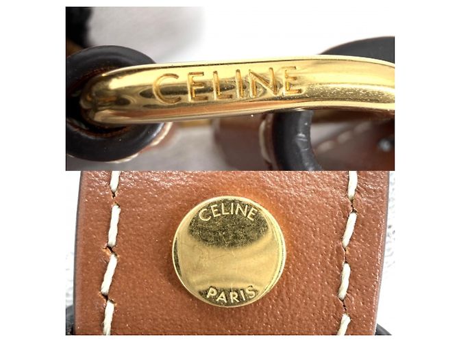 Céline Borsa a tracolla Celine Ava Triomphe in pelle marrone - vista 6