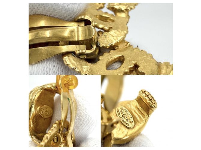 Orecchini a clip vintage Chanel Nero D'oro - view 5