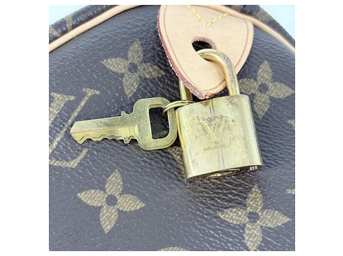 Bolso Boston Mini Speedy 25 Monogram para mujer Louis Vuitton Castaño - vista 9
