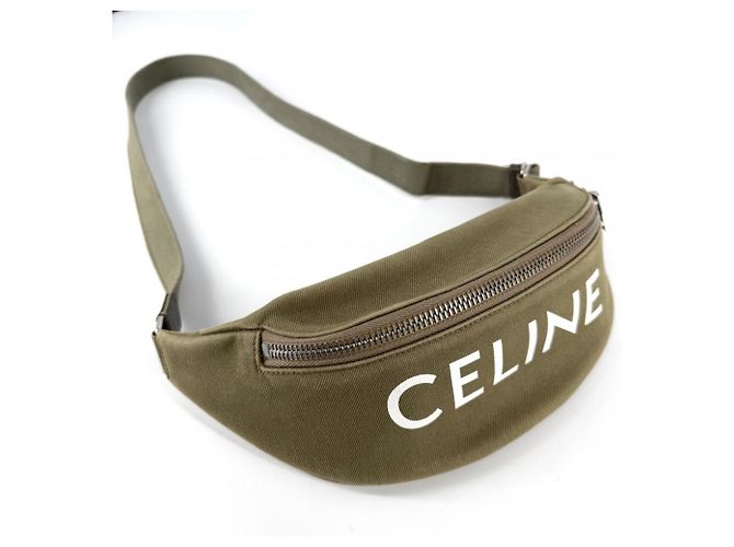 Céline Marsupio Celine in tela kaki Cachi - vista 3