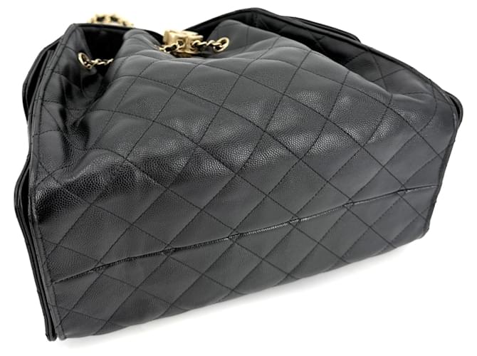 Timeless Borsa a tracolla Chanel in vitello martellato nero - vista 3