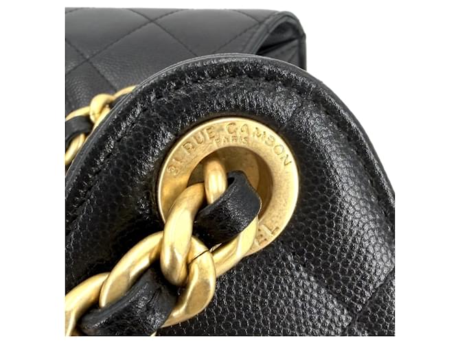 Timeless Borsa a tracolla Chanel in vitello martellato nero - vista 6