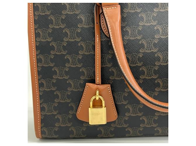 Céline Borsa Tote Celine Triomphe Marrone - vista 14