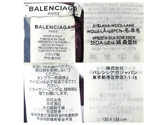 Sciarpa Balenciaga Large Floral Multicolore Bordò - vista 3