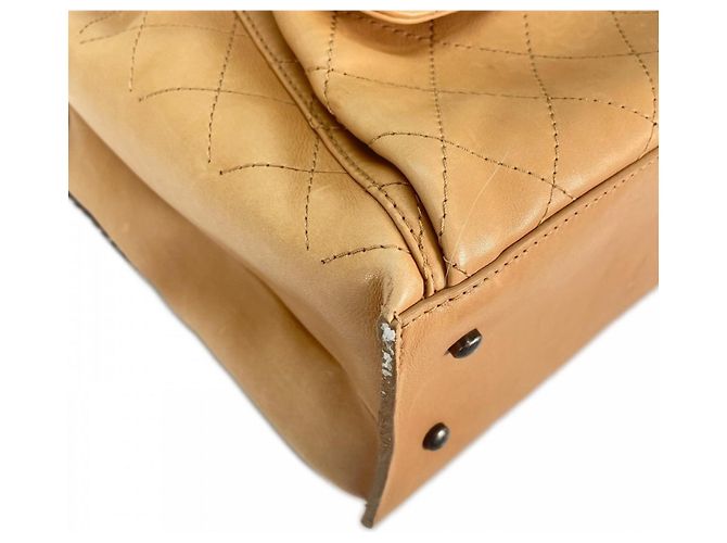 Borsa a mano Chanel in pelle beige - vista 11