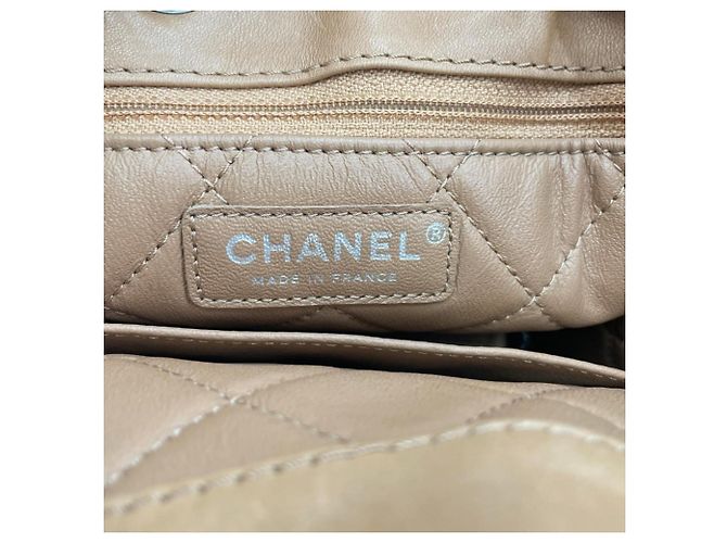 Borsa a mano Chanel in pelle beige - vista 9