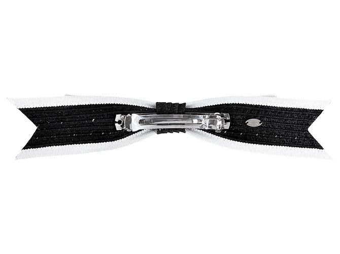 Fermi capelli a nastro Chanel bianco e nero - vista 2
