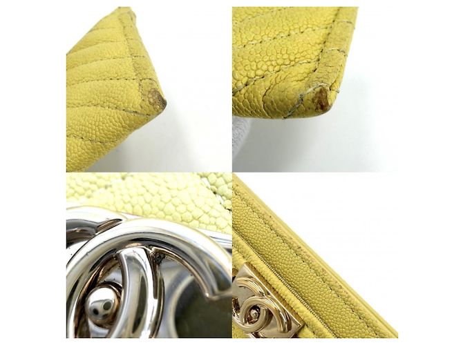 Tarjetero Chanel de piel de becerro granulada amarilla Amarillo - vista 6