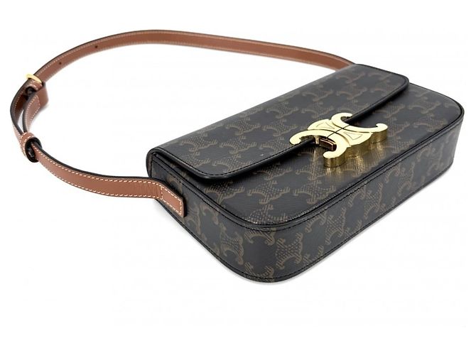 Céline Borsa a spalla Mini Claude Triomphe Celine Marrone - vista 3