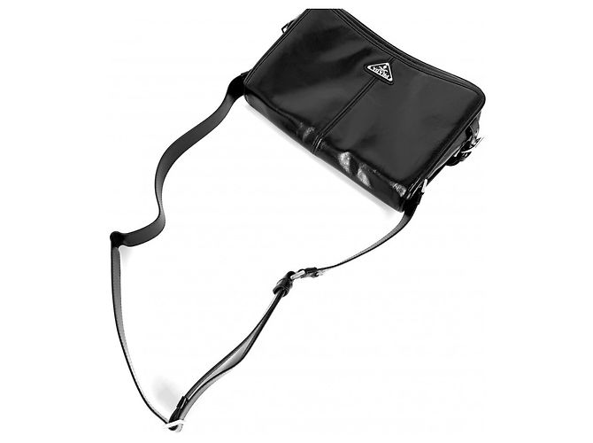 Borsa a tracolla Prada in pelle nera Nero - vista 7