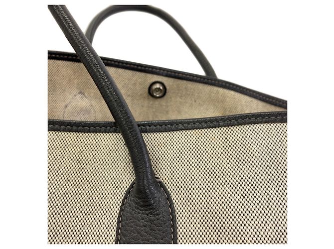Hermès Borsa Tote Hermes Garden Party PM Marrone Nero - vista 10