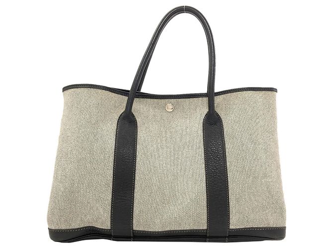 Hermès Borsa Tote Hermes Garden Party PM Marrone Nero - vista 2