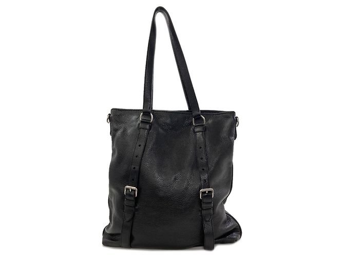 Prada Calfskin 2-Way Tote Bag Black - view 2