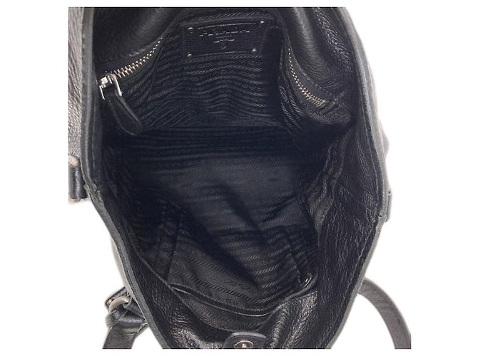 Prada Calfskin 2-Way Tote Bag Black - view 5