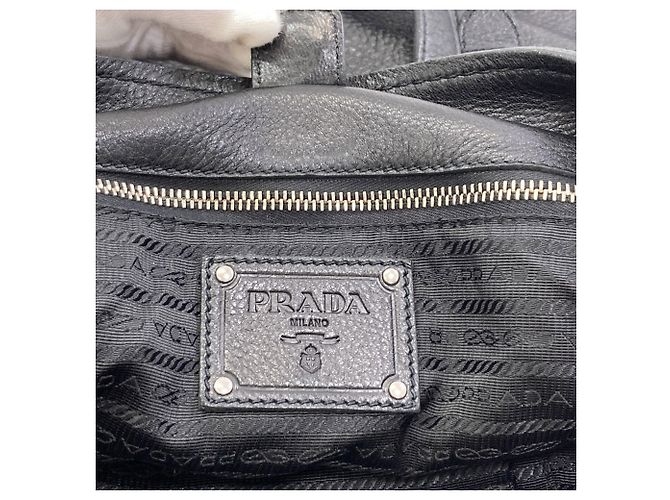 Prada Calfskin 2-Way Tote Bag Black - view 6