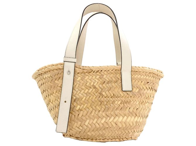 Borsa Tote Basket Small Loewe Bianco - vista 2