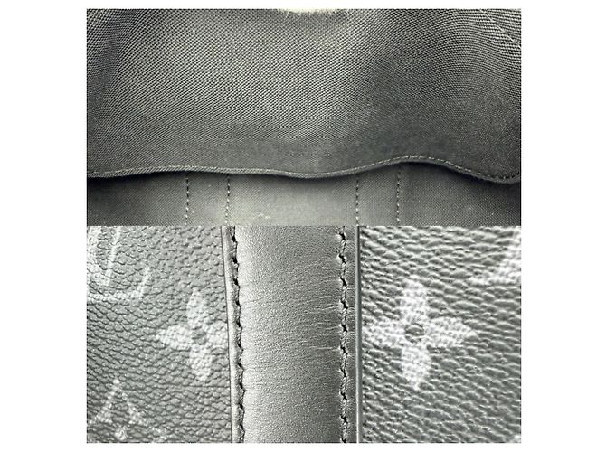 Louis Vuitton Men's Monogram Eclipse Keepall Bandoulière 25 Nero - vista 6