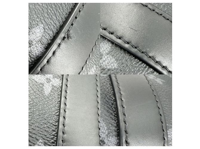 Louis Vuitton Men's Monogram Eclipse Keepall Bandoulière 25 Nero - vista 7