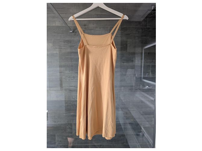 Sandro Beiges Strick-Maxikleid aus Pointelle Golden - Ansicht 6