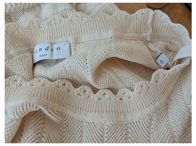 Sandro Juliane langes Strick-Maxikleid Beige - Ansicht 8