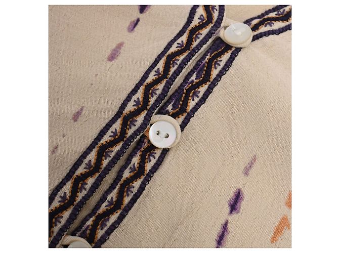 Mini abito Ba&Sh Isabella tie-dyed in viscosa crema Bianco Crudo - vista 15