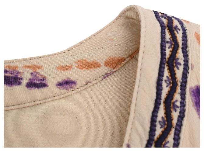 Mini abito Ba&Sh Isabella tie-dyed in viscosa crema Bianco Crudo - vista 17
