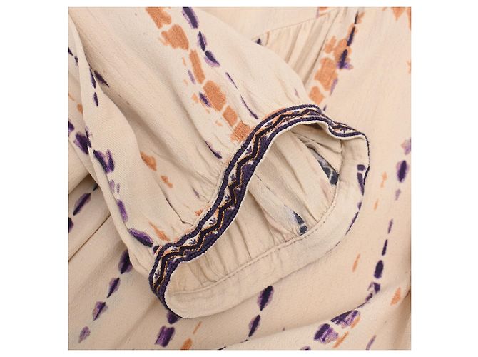 Mini abito Ba&Sh Isabella tie-dyed in viscosa crema Bianco Crudo - vista 18