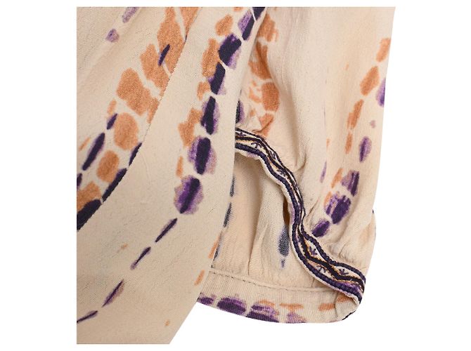 Mini abito Ba&Sh Isabella tie-dyed in viscosa crema Bianco Crudo - vista 19