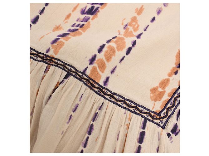 Mini abito Ba&Sh Isabella tie-dyed in viscosa crema Bianco Crudo - vista 20