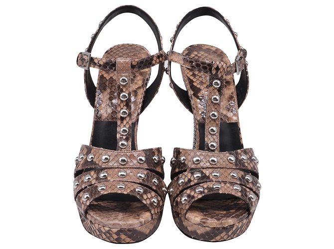Michael Kors Rosanna Studded Platform Sandals in Brown Python Leather - view 2